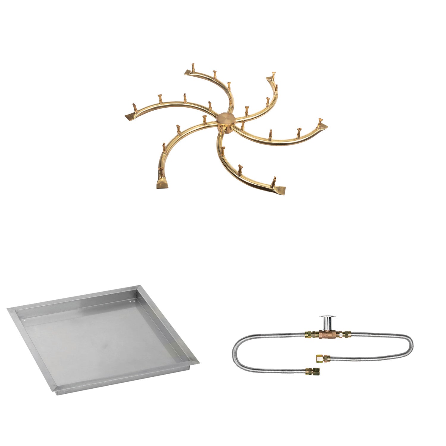 The Outdoor Plus Brass Bullet Match Light Gas Fire Pit Burner Kit