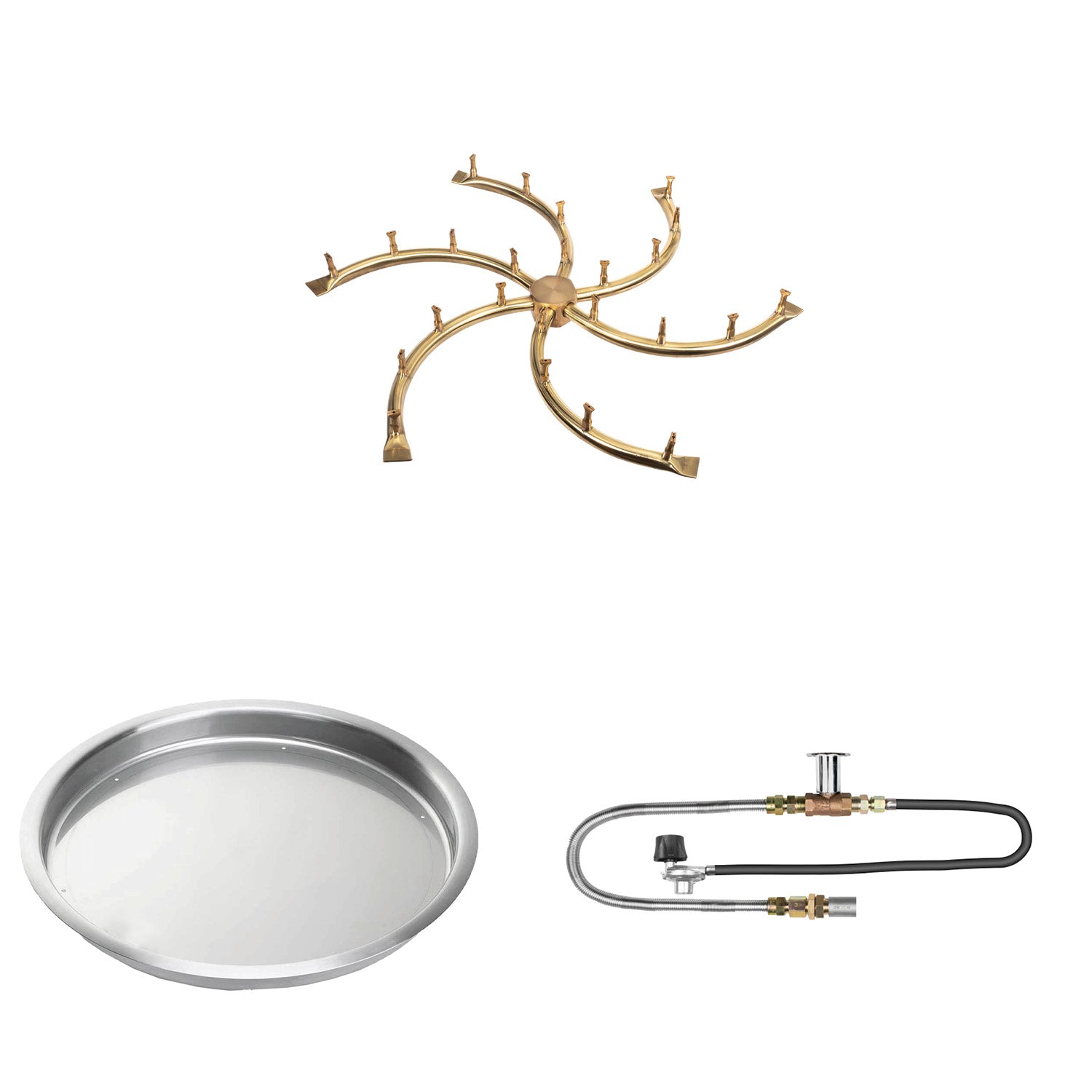 The Outdoor Plus Brass Bullet Match Light Gas Fire Pit Burner Kit