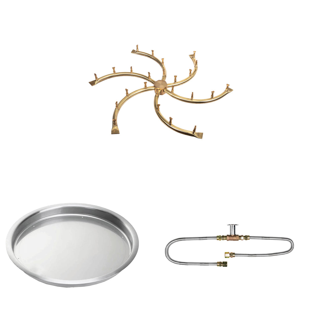 The Outdoor Plus Brass Bullet Match Light Gas Fire Pit Burner Kit
