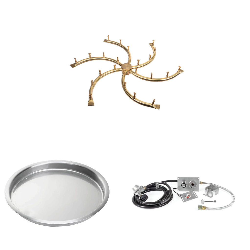 The Outdoor Plus Brass Bullet Spark Ignition Gas Fire Pit Burner Kit