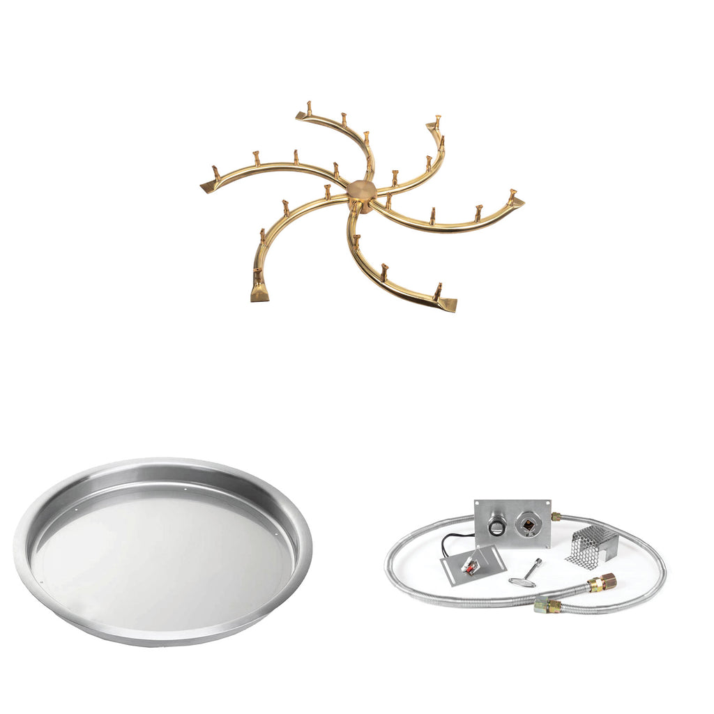 The Outdoor Plus Brass Bullet Spark Ignition Gas Fire Pit Burner Kit