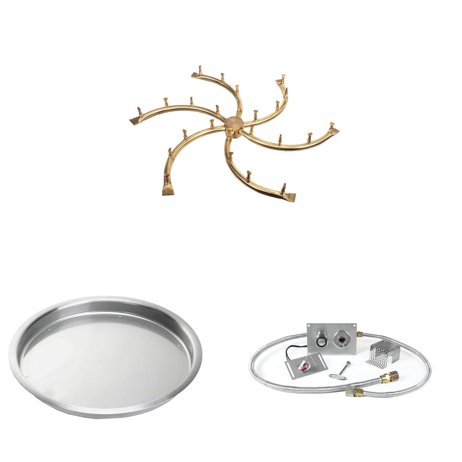 The Outdoor Plus Brass Bullet Spark Ignition Gas Fire Pit Burner Kit