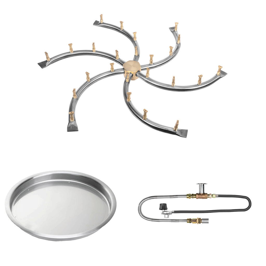 The Outdoor Plus Stainless Steel Bullet Match Light Gas Fire Pit Burner Kit