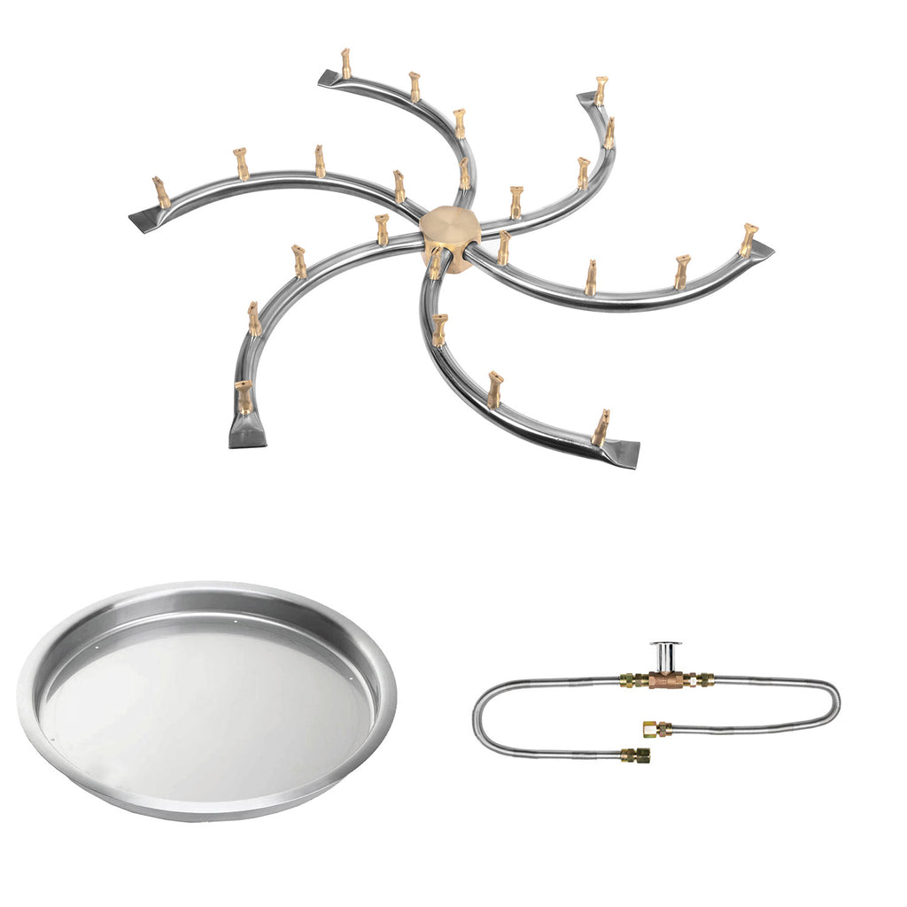 The Outdoor Plus Stainless Steel Bullet Match Light Gas Fire Pit Burner Kit