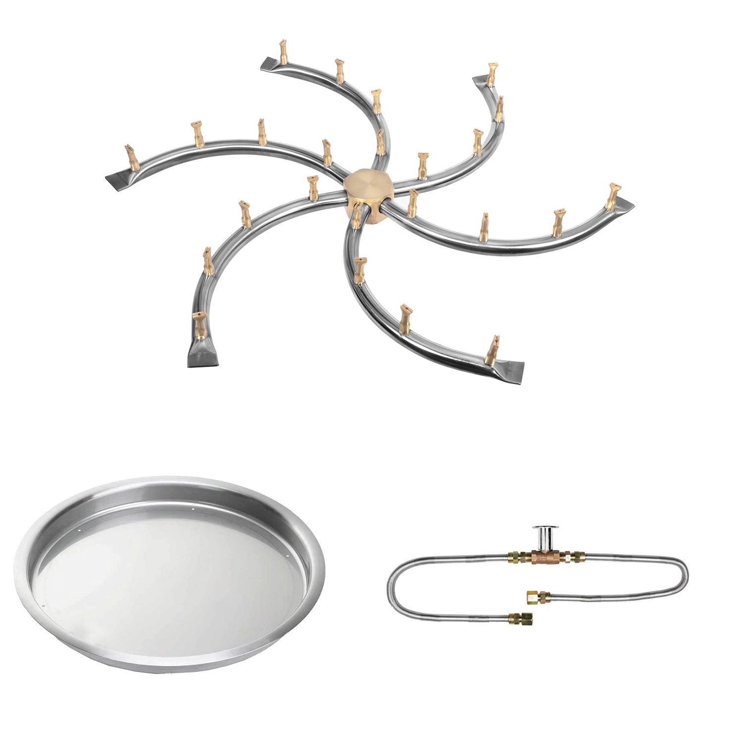 The Outdoor Plus Stainless Steel Bullet Match Light Gas Fire Pit Burner Kit