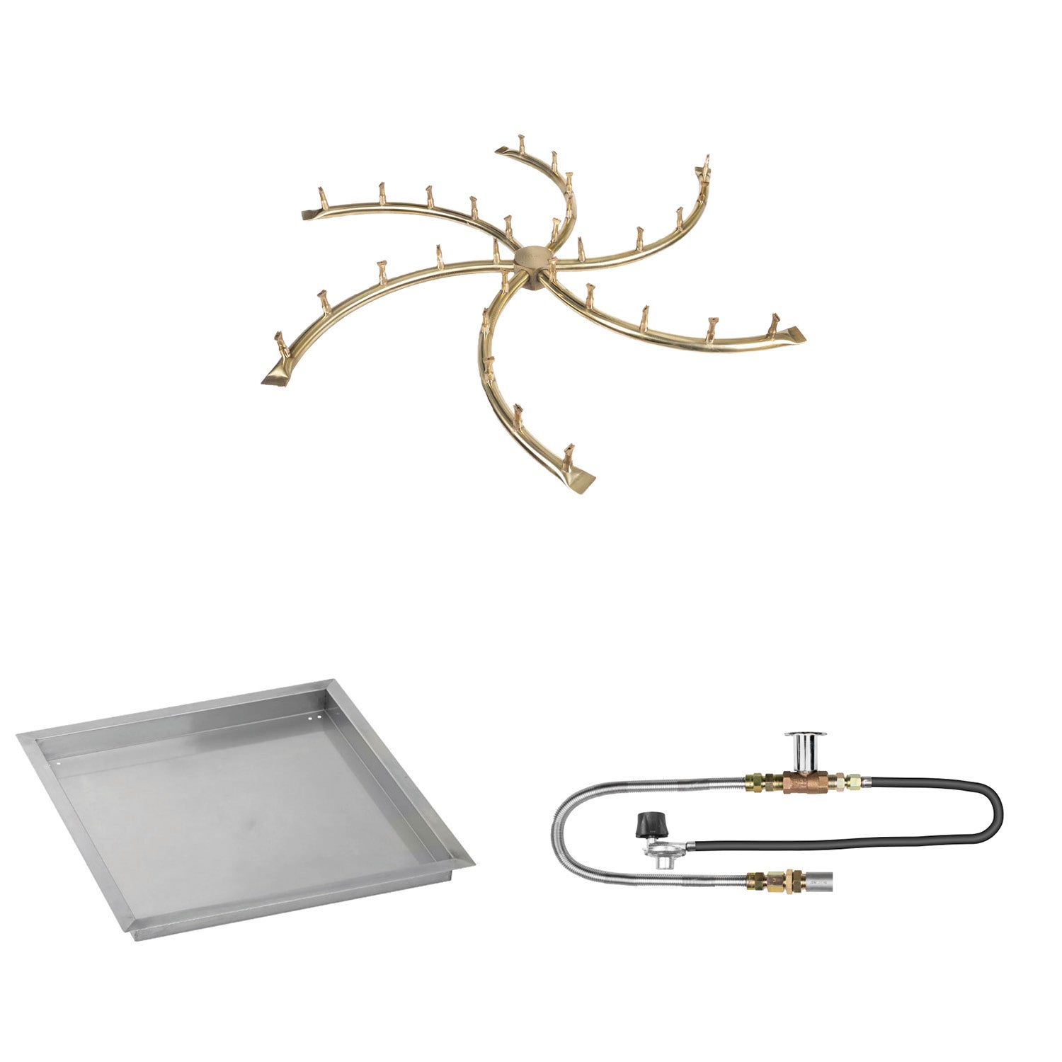 The Outdoor Plus Brass Bullet Match Light Gas Fire Pit Burner Kit
