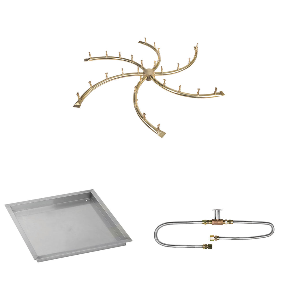 The Outdoor Plus Brass Bullet Match Light Gas Fire Pit Burner Kit