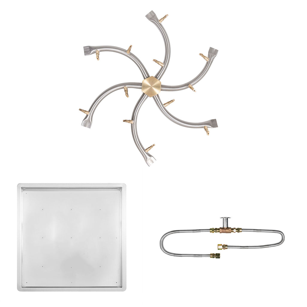 The Outdoor Plus Stainless Steel Bullet Match Light Gas Fire Pit Burner Kit