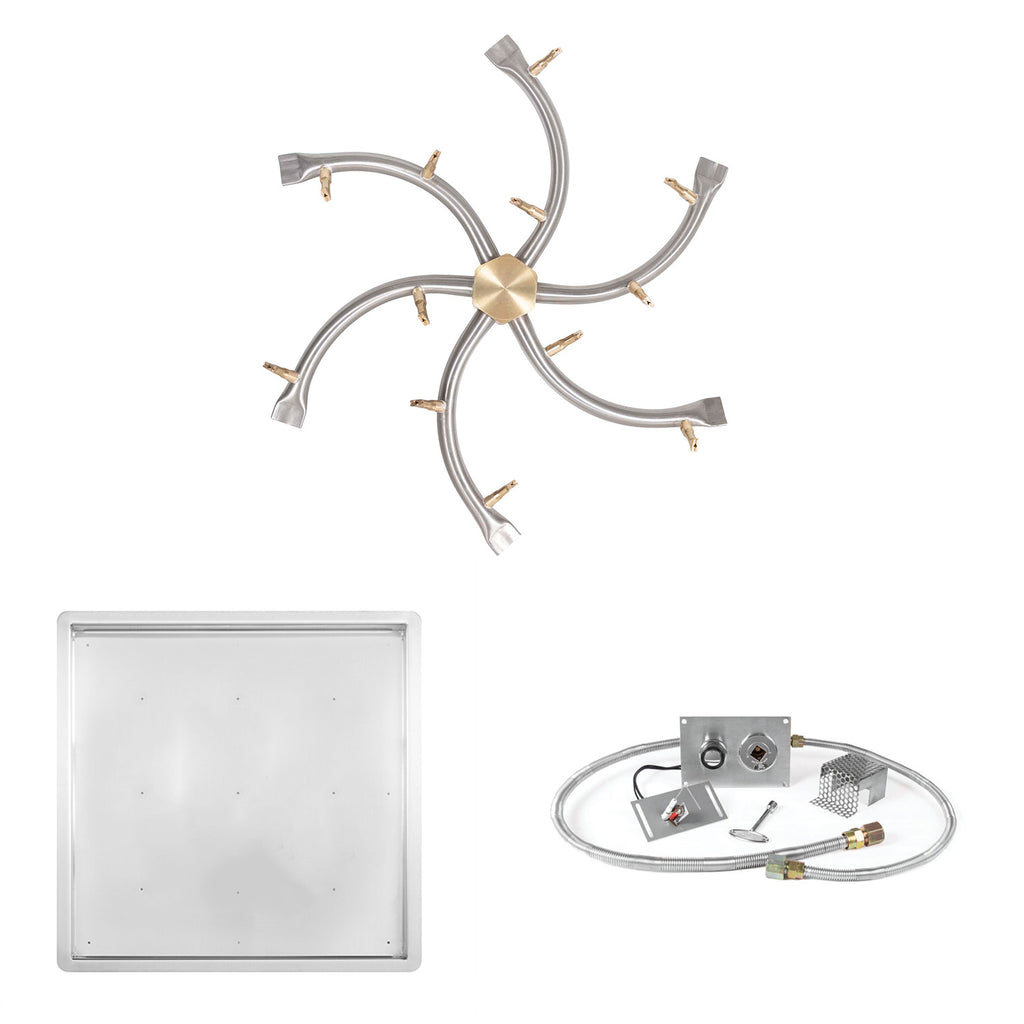 The Outdoor Plus Stainless Steel Bullet Spark Ignition Gas Fire Pit Burner Kit