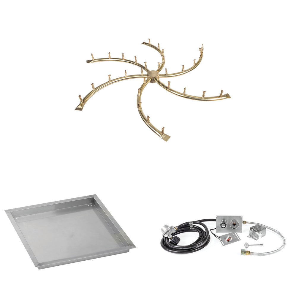 The Outdoor Plus Brass Bullet Spark Ignition Gas Fire Pit Burner Kit