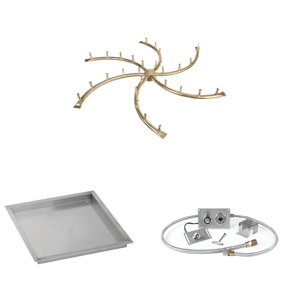 The Outdoor Plus Brass Bullet Spark Ignition Gas Fire Pit Burner Kit