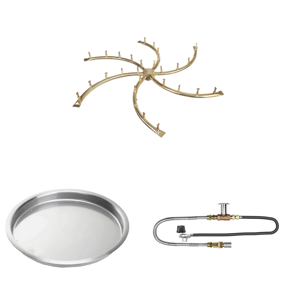 The Outdoor Plus Brass Bullet Match Light Gas Fire Pit Burner Kit
