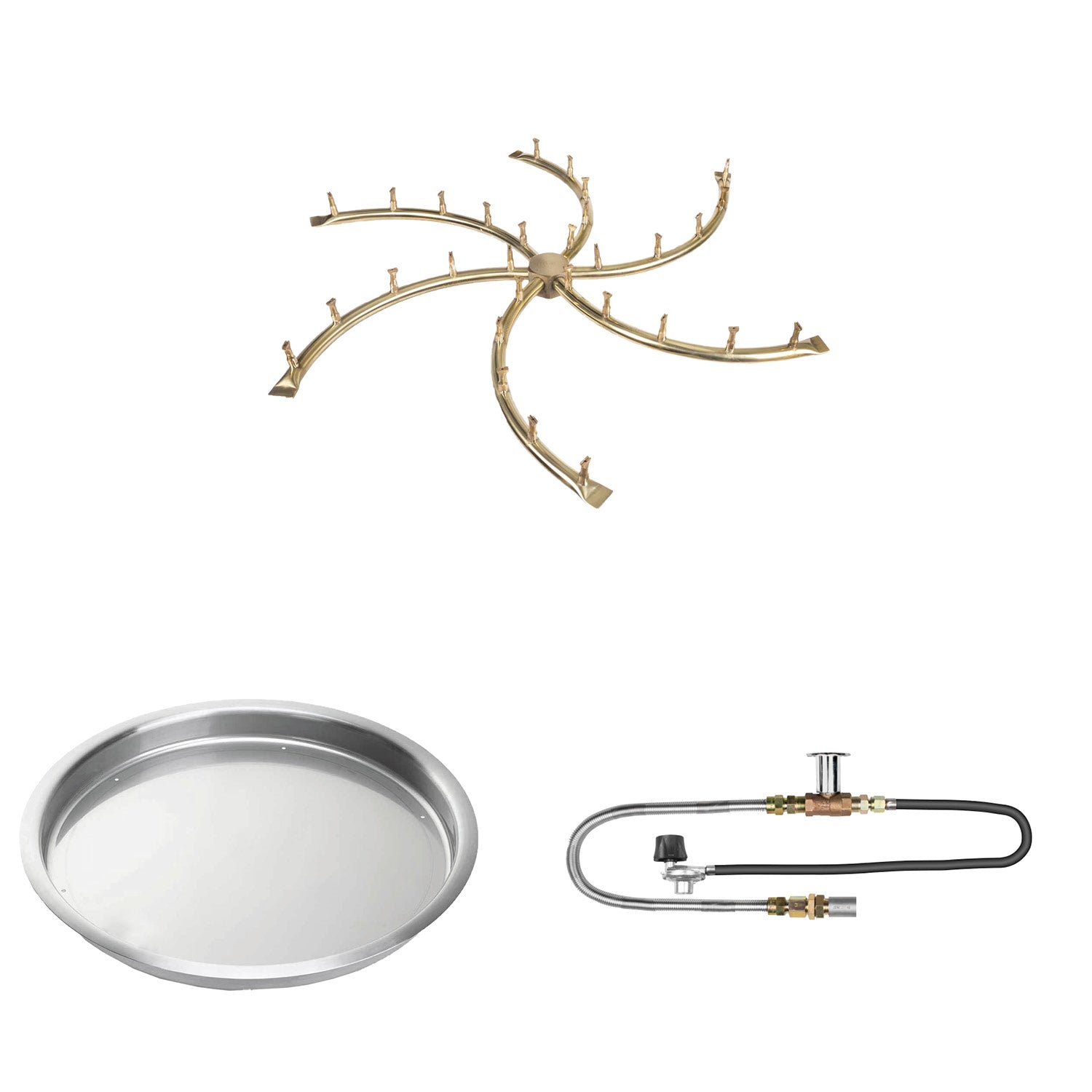 The Outdoor Plus Brass Bullet Match Light Gas Fire Pit Burner Kit