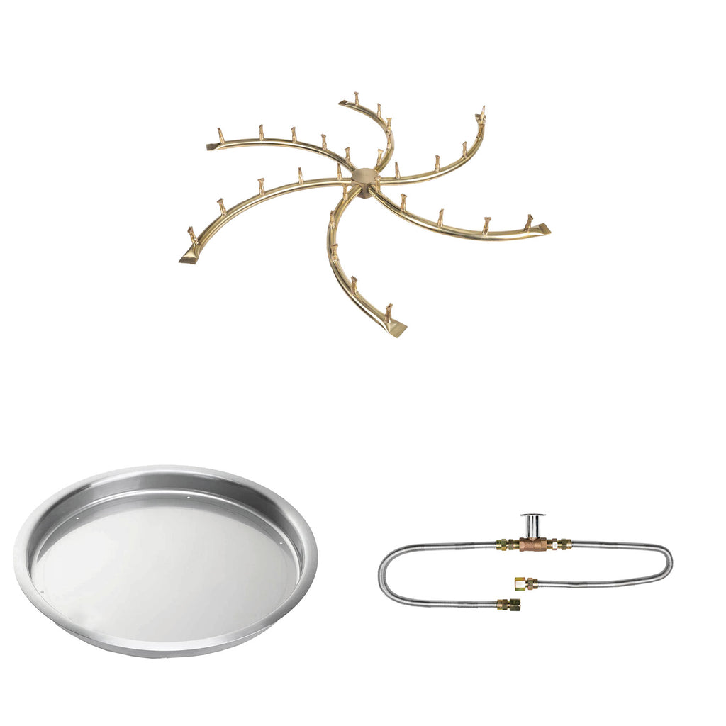 The Outdoor Plus Brass Bullet Match Light Gas Fire Pit Burner Kit