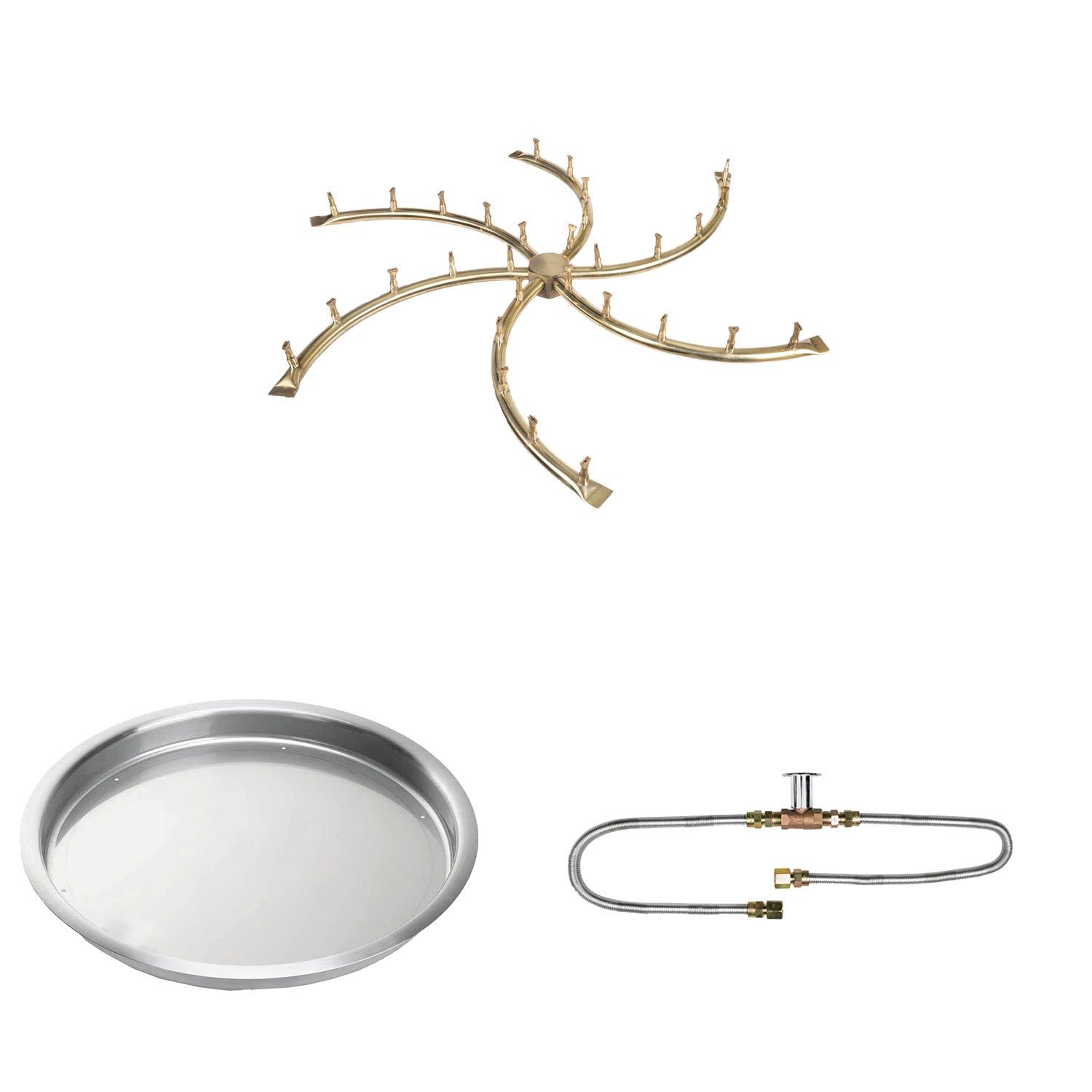The Outdoor Plus Brass Bullet Match Light Gas Fire Pit Burner Kit
