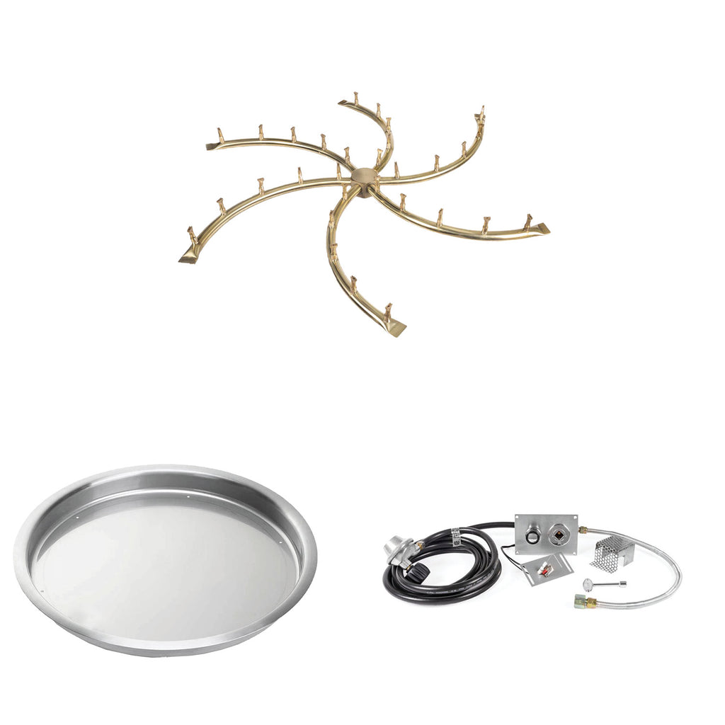 The Outdoor Plus Brass Bullet Spark Ignition Gas Fire Pit Burner Kit