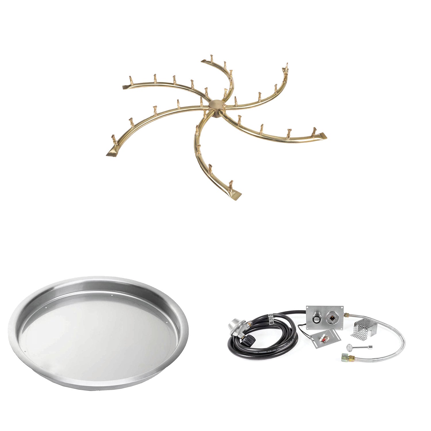 The Outdoor Plus Brass Bullet Spark Ignition Gas Fire Pit Burner Kit