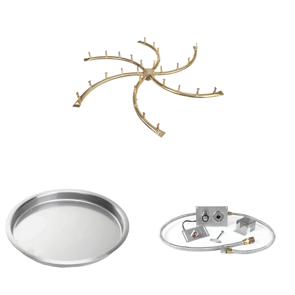 The Outdoor Plus Brass Bullet Spark Ignition Gas Fire Pit Burner Kit