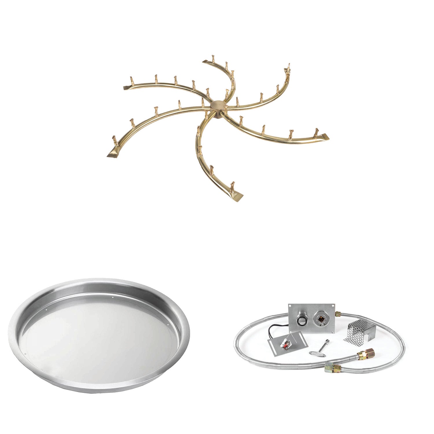 The Outdoor Plus Brass Bullet Spark Ignition Gas Fire Pit Burner Kit