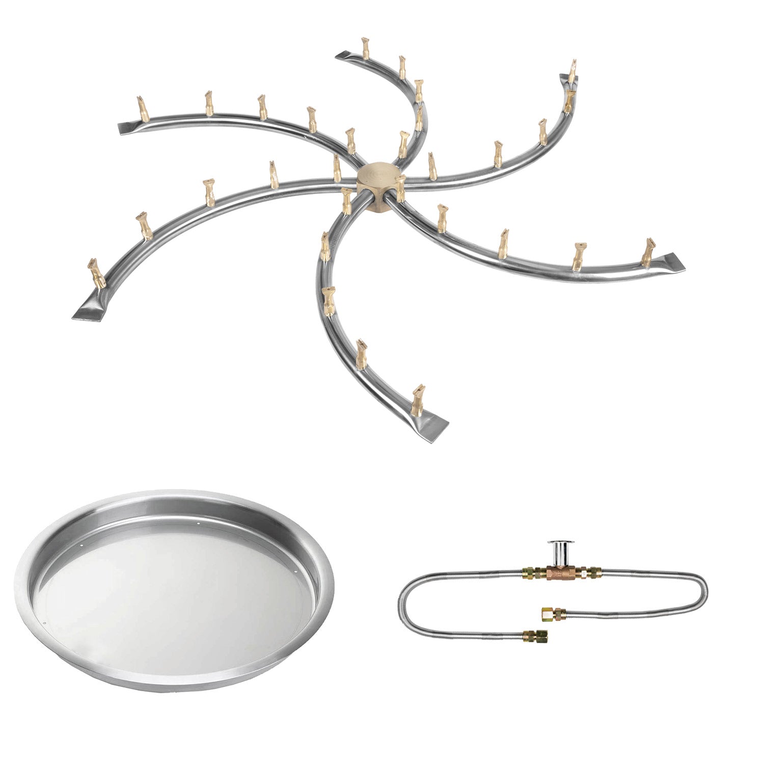 The Outdoor Plus Stainless Steel Bullet Match Light Gas Fire Pit Burner Kit
