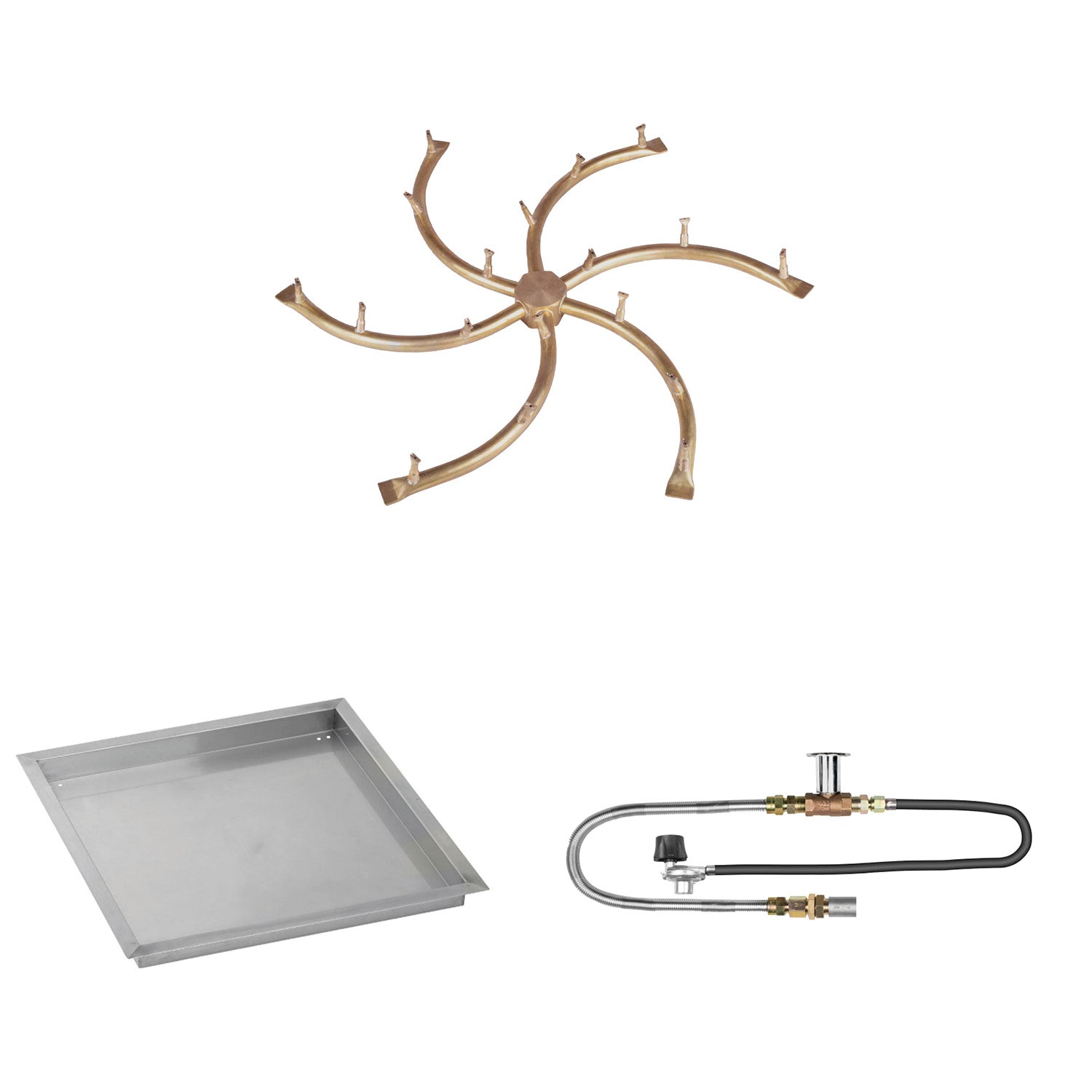 The Outdoor Plus Brass Bullet Match Light Gas Fire Pit Burner Kit