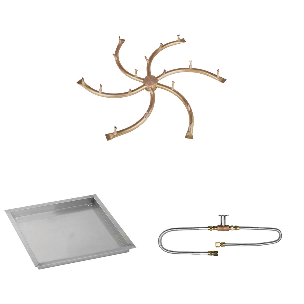 The Outdoor Plus Brass Bullet Match Light Gas Fire Pit Burner Kit