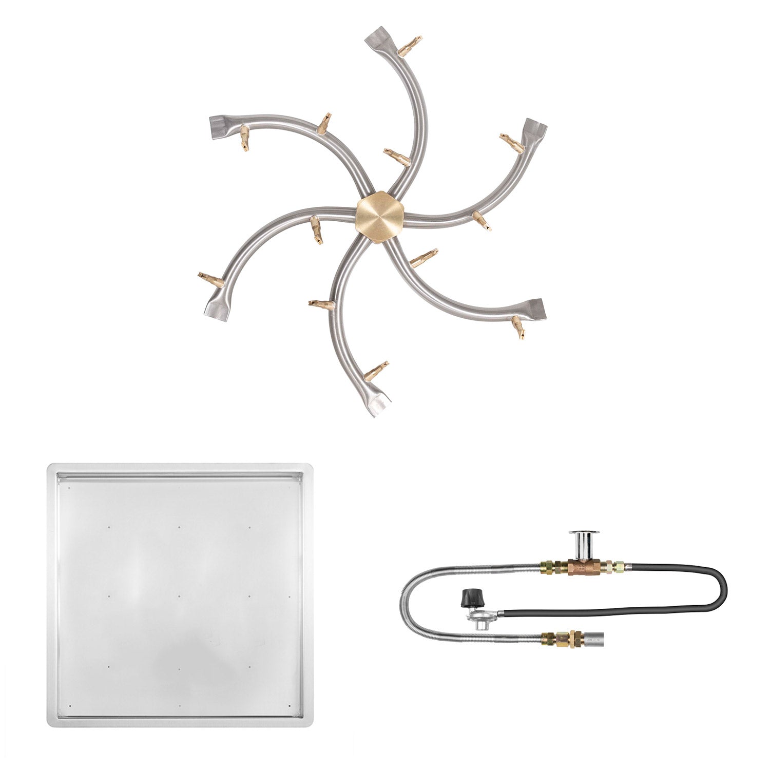 The Outdoor Plus Stainless Steel Bullet Match Light Gas Fire Pit Burner Kit