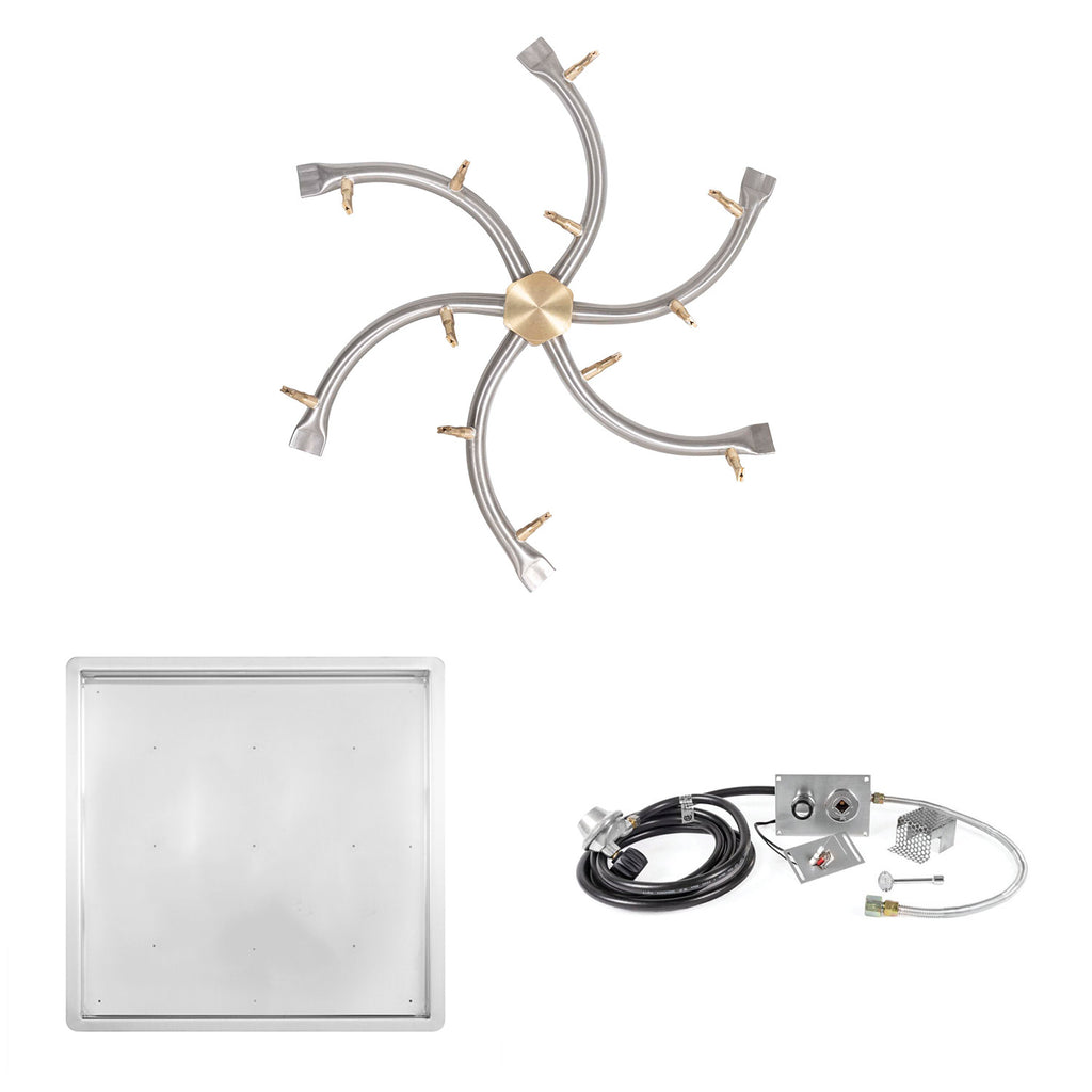 The Outdoor Plus Stainless Steel Bullet Spark Ignition Gas Fire Pit Burner Kit