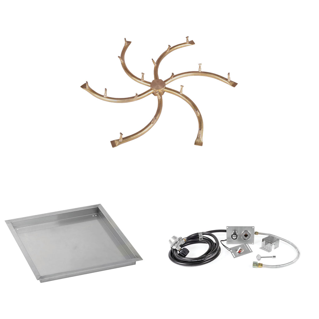 The Outdoor Plus Brass Bullet Spark Ignition Gas Fire Pit Burner Kit