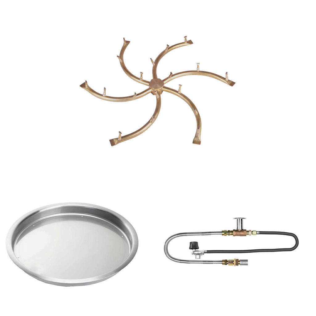 The Outdoor Plus Brass Bullet Match Light Gas Fire Pit Burner Kit