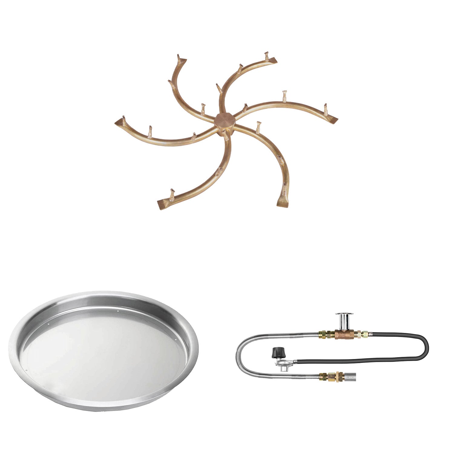 The Outdoor Plus Brass Bullet Match Light Gas Fire Pit Burner Kit