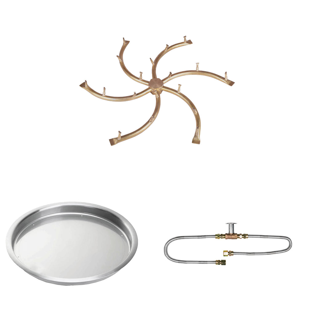 The Outdoor Plus Brass Bullet Match Light Gas Fire Pit Burner Kit