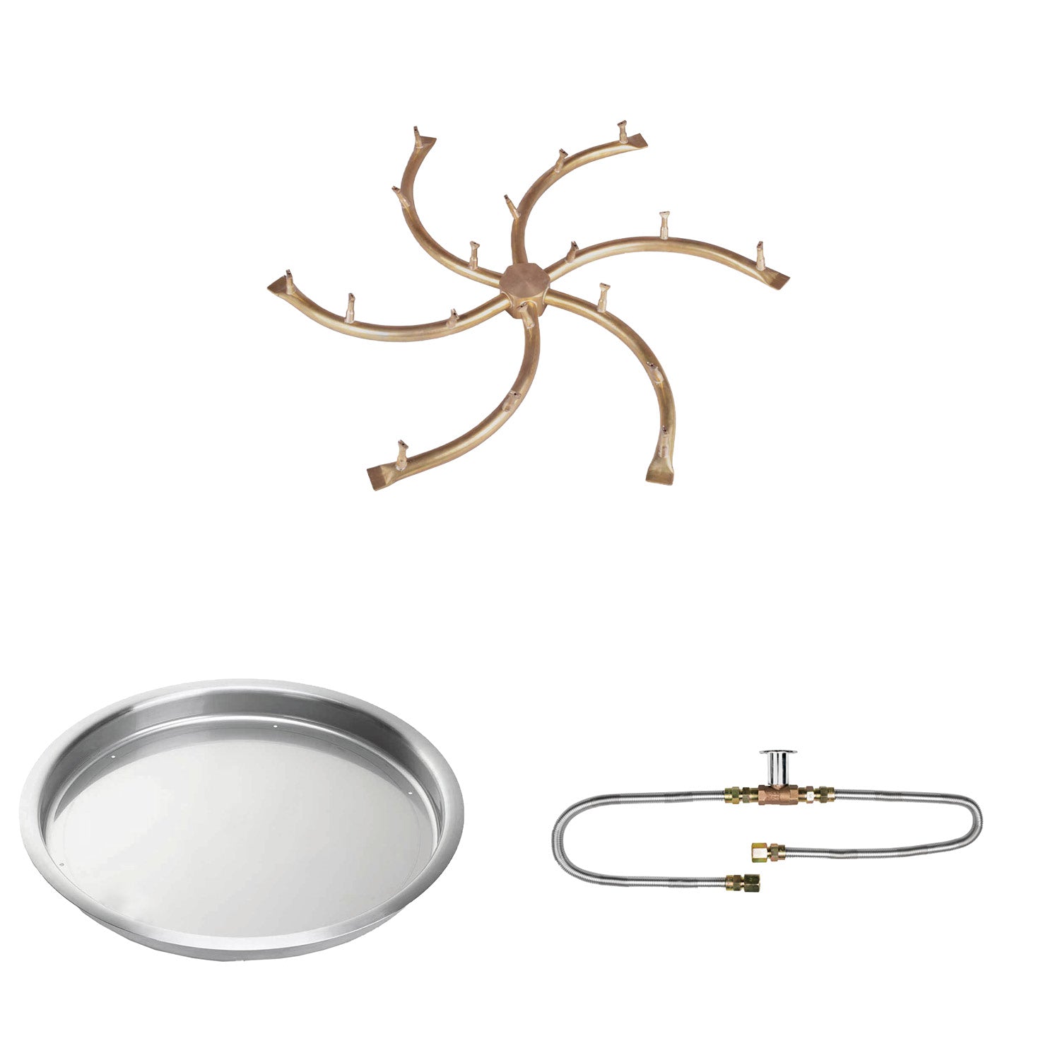 The Outdoor Plus Brass Bullet Match Light Gas Fire Pit Burner Kit