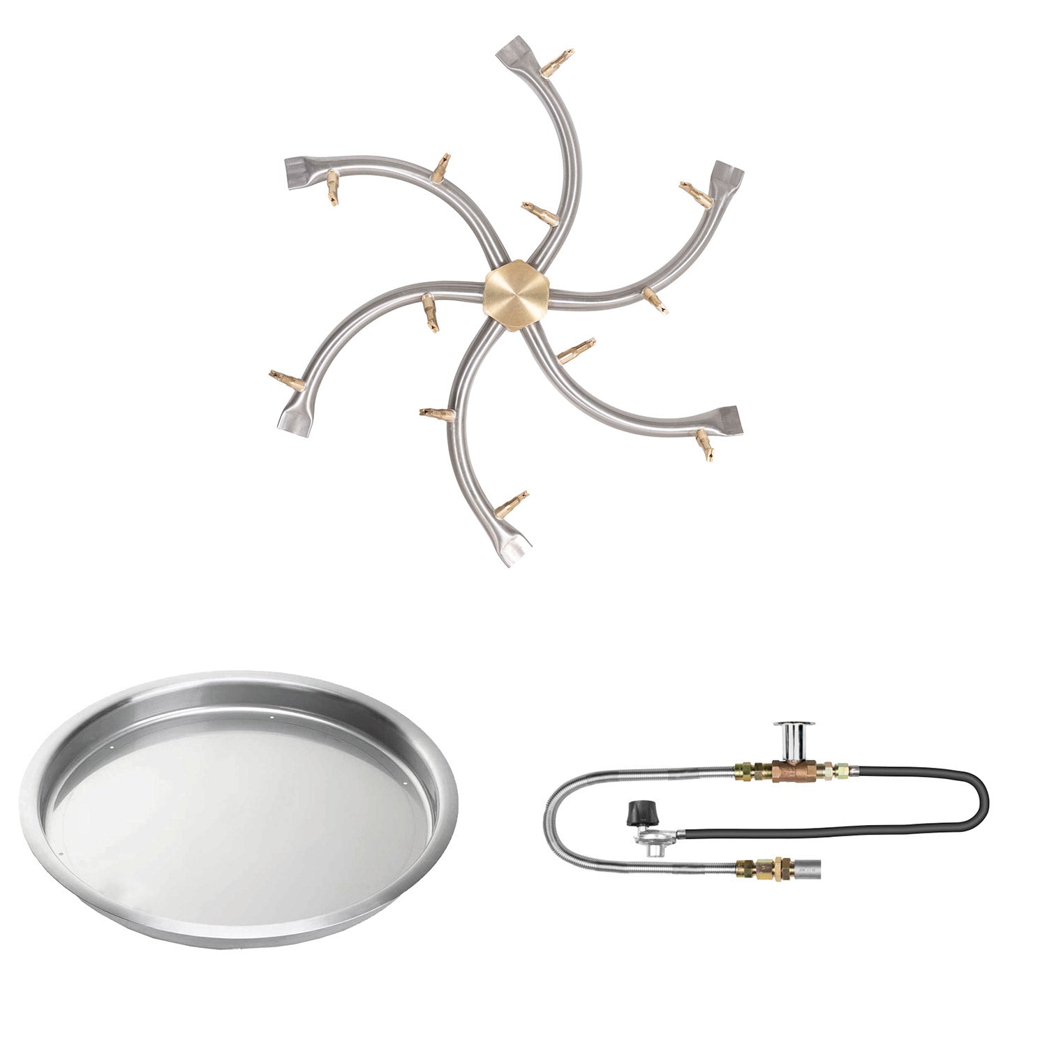 The Outdoor Plus Stainless Steel Bullet Match Light Gas Fire Pit Burner Kit