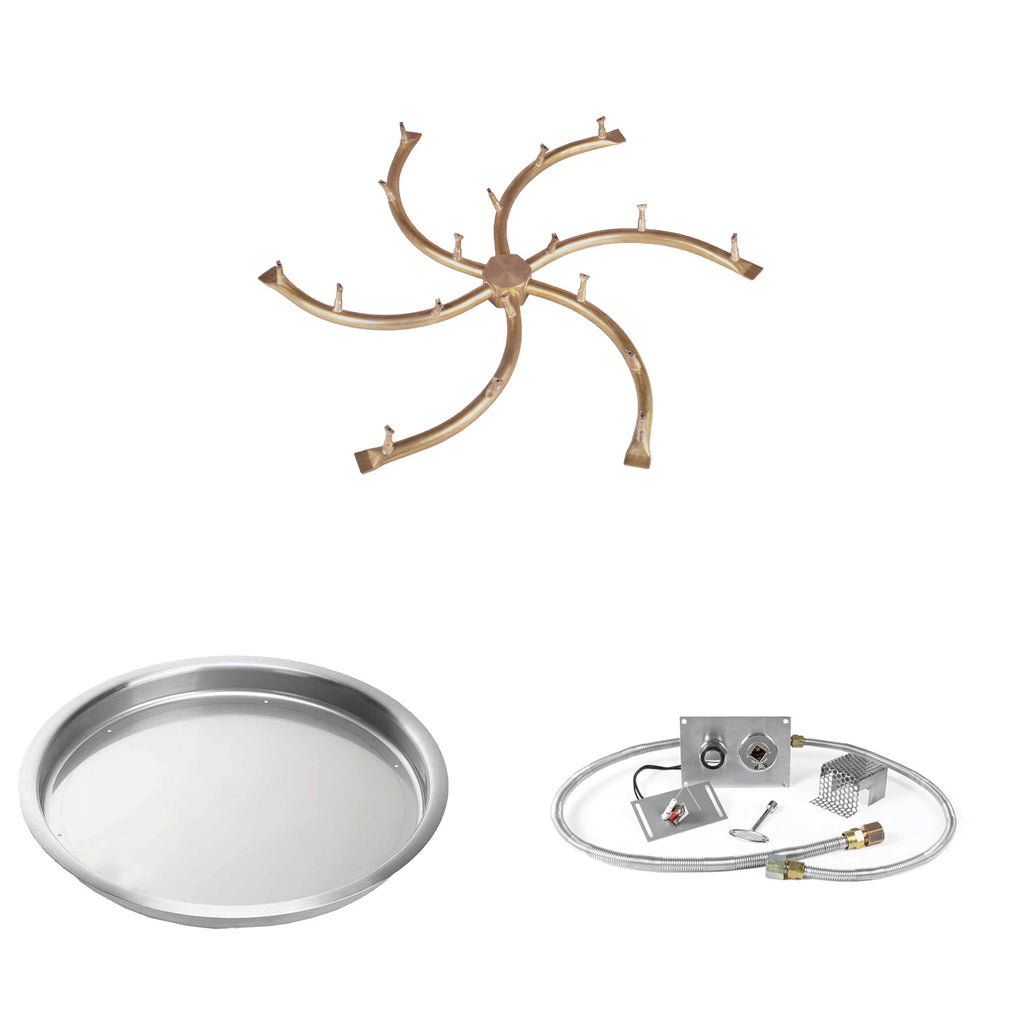 The Outdoor Plus Brass Bullet Spark Ignition Gas Fire Pit Burner Kit