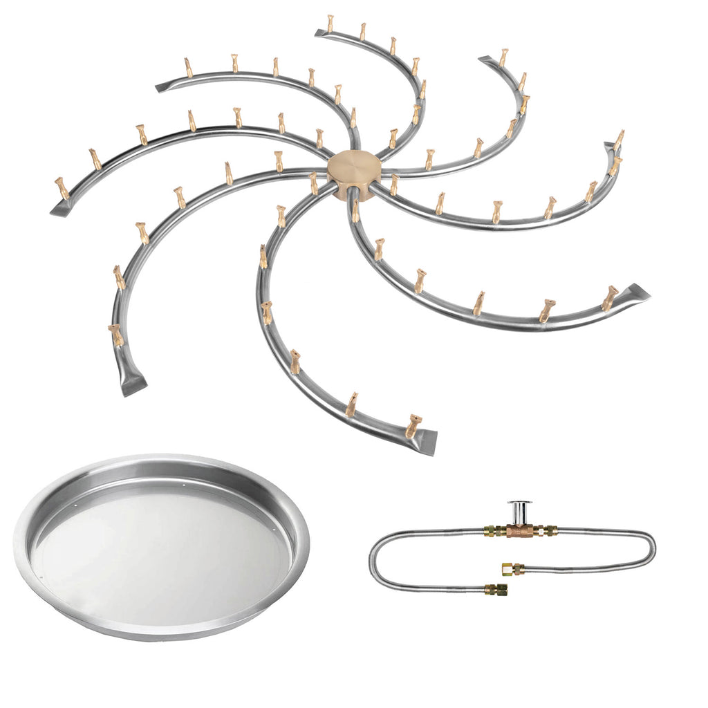 The Outdoor Plus Stainless Steel Bullet Match Light Gas Fire Pit Burner Kit