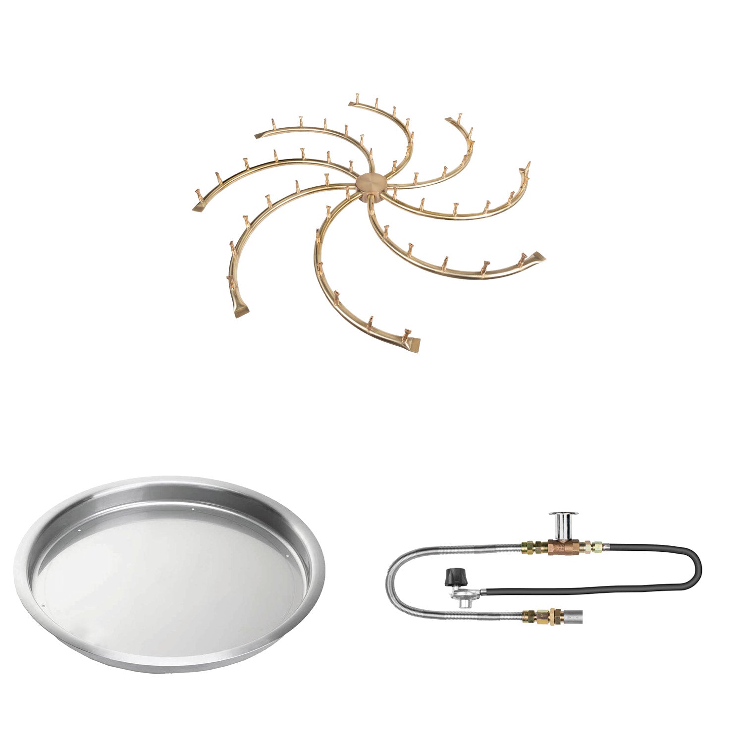 The Outdoor Plus Brass Bullet Match Light Gas Fire Pit Burner Kit