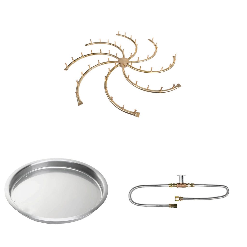 The Outdoor Plus Brass Bullet Match Light Gas Fire Pit Burner Kit