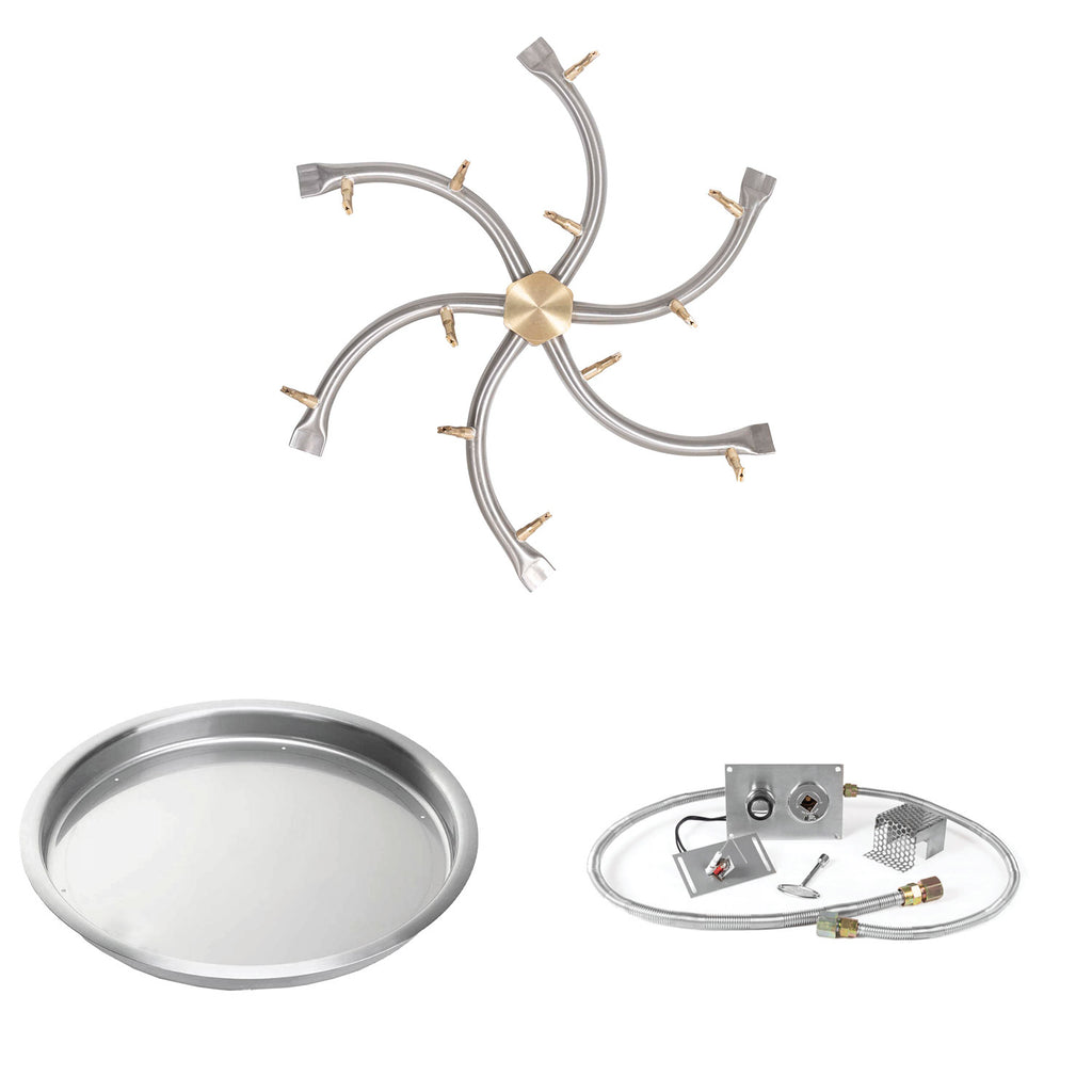 The Outdoor Plus Stainless Steel Bullet Spark Ignition Gas Fire Pit Burner Kit
