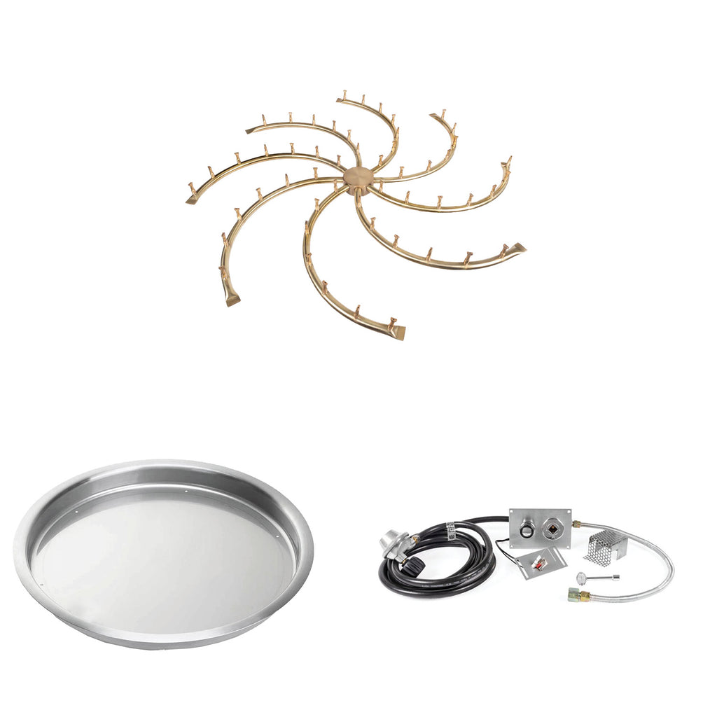The Outdoor Plus Brass Bullet Spark Ignition Gas Fire Pit Burner Kit