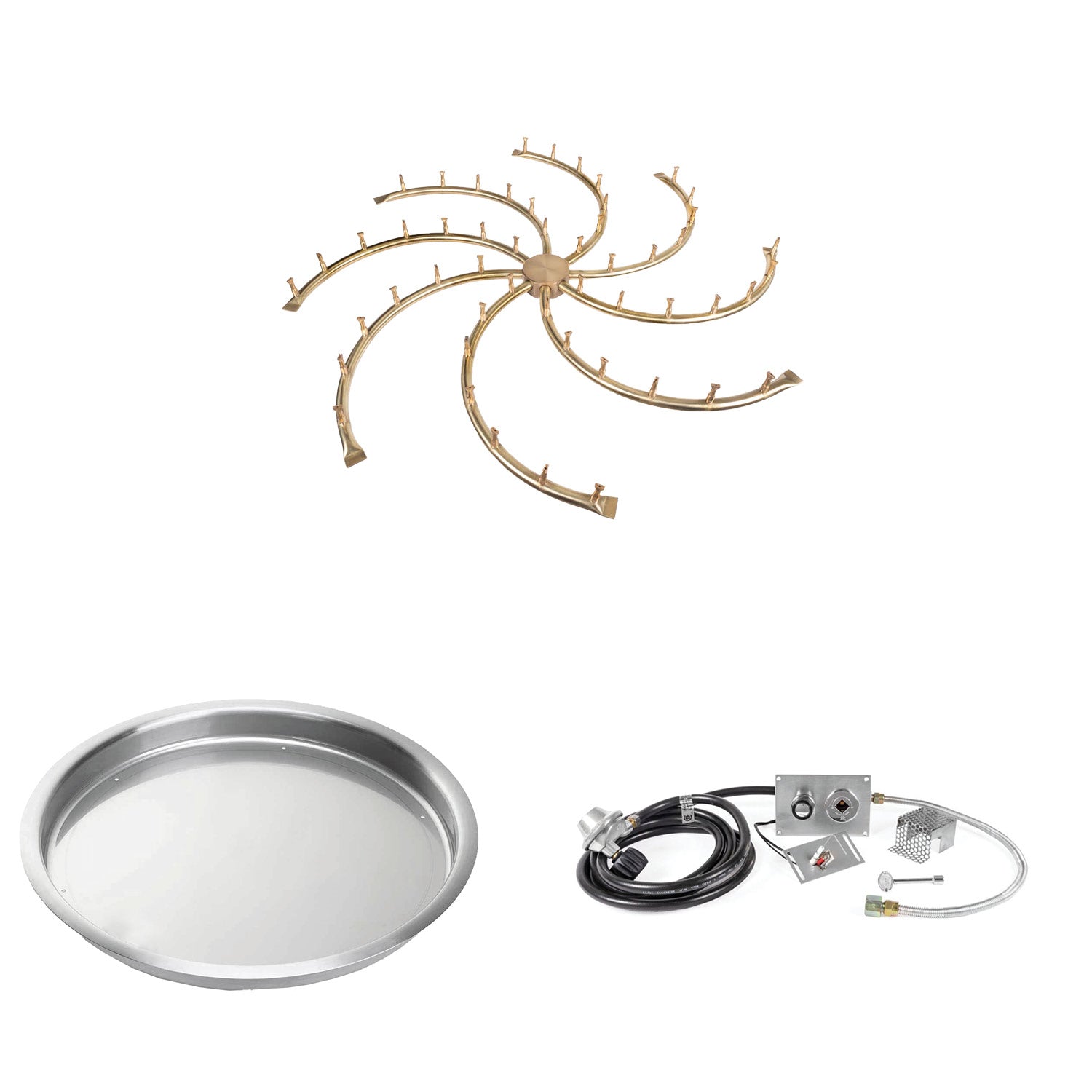 The Outdoor Plus Brass Bullet Spark Ignition Gas Fire Pit Burner Kit