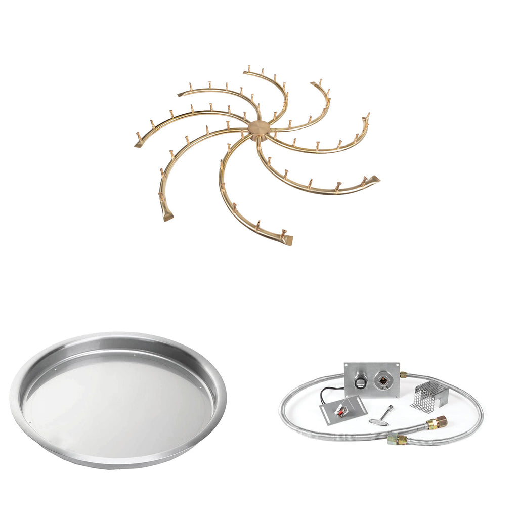 The Outdoor Plus Brass Bullet Spark Ignition Gas Fire Pit Burner Kit