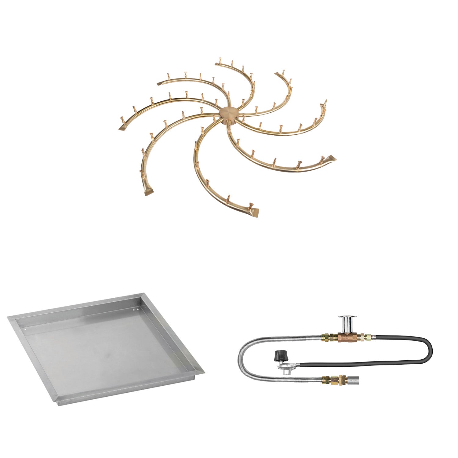 The Outdoor Plus Brass Bullet Match Light Gas Fire Pit Burner Kit