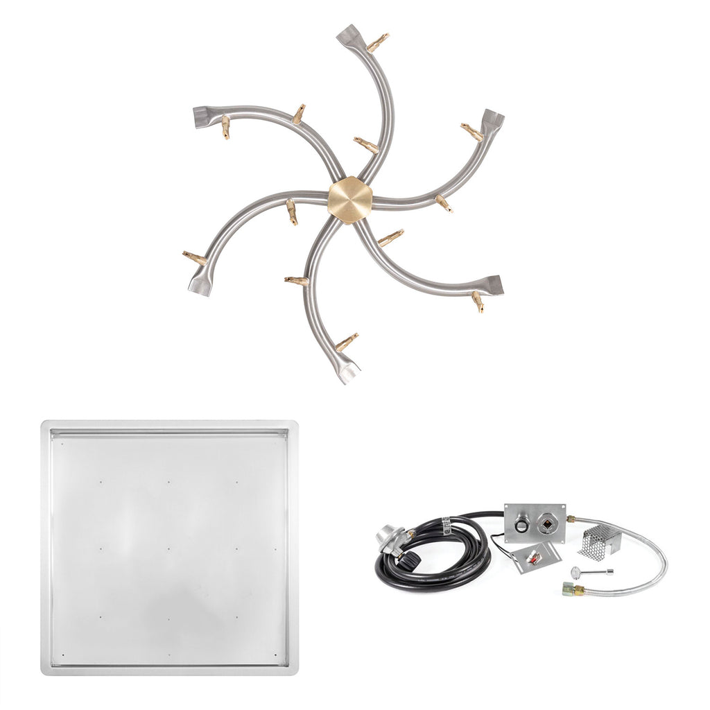 The Outdoor Plus Stainless Steel Bullet Spark Ignition Gas Fire Pit Burner Kit