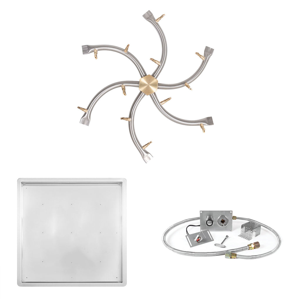 The Outdoor Plus Stainless Steel Bullet Spark Ignition Gas Fire Pit Burner Kit