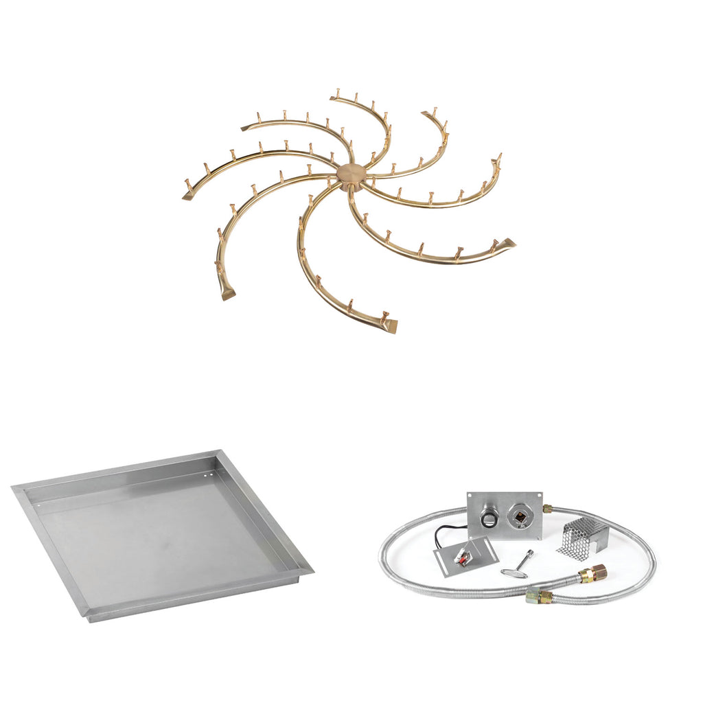 The Outdoor Plus Brass Bullet Spark Ignition Gas Fire Pit Burner Kit