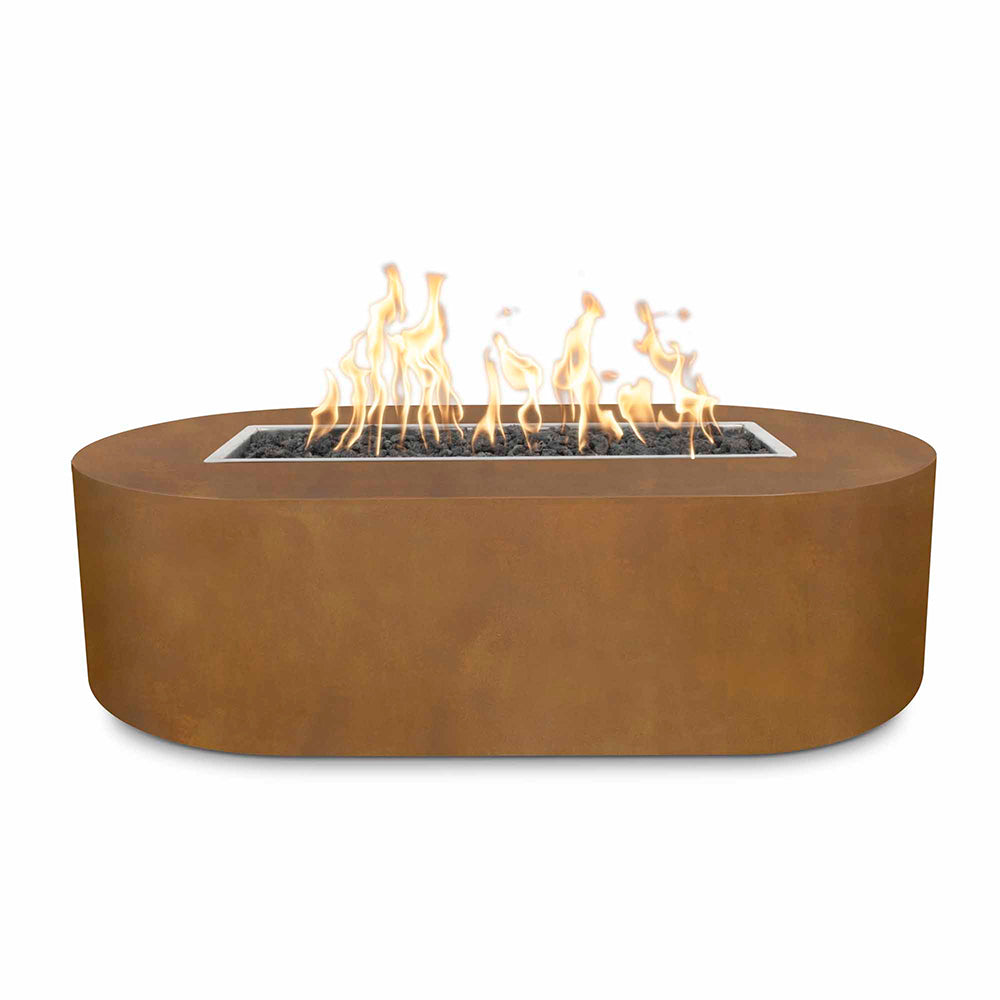 TOP Fires by The Outdoor Plus Bispo Oval Corten Steel Gas Fire Pit