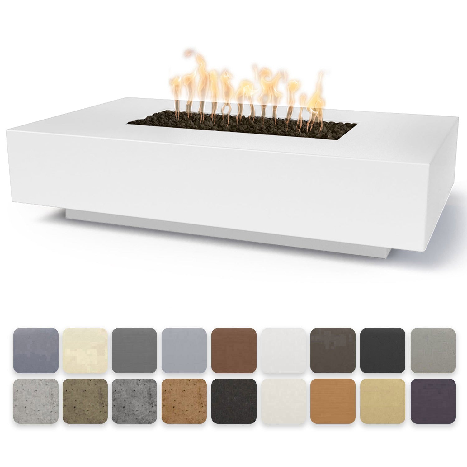 TOP Fires by The Outdoor Plus Cabo 56x38-Inch Linear Concrete Gas Fire Pit