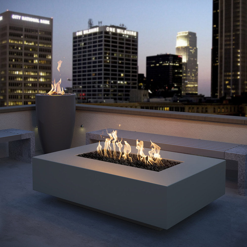 TOP Fires by The Outdoor Plus Cabo 56x38-Inch Linear Concrete Gas Fire Pit