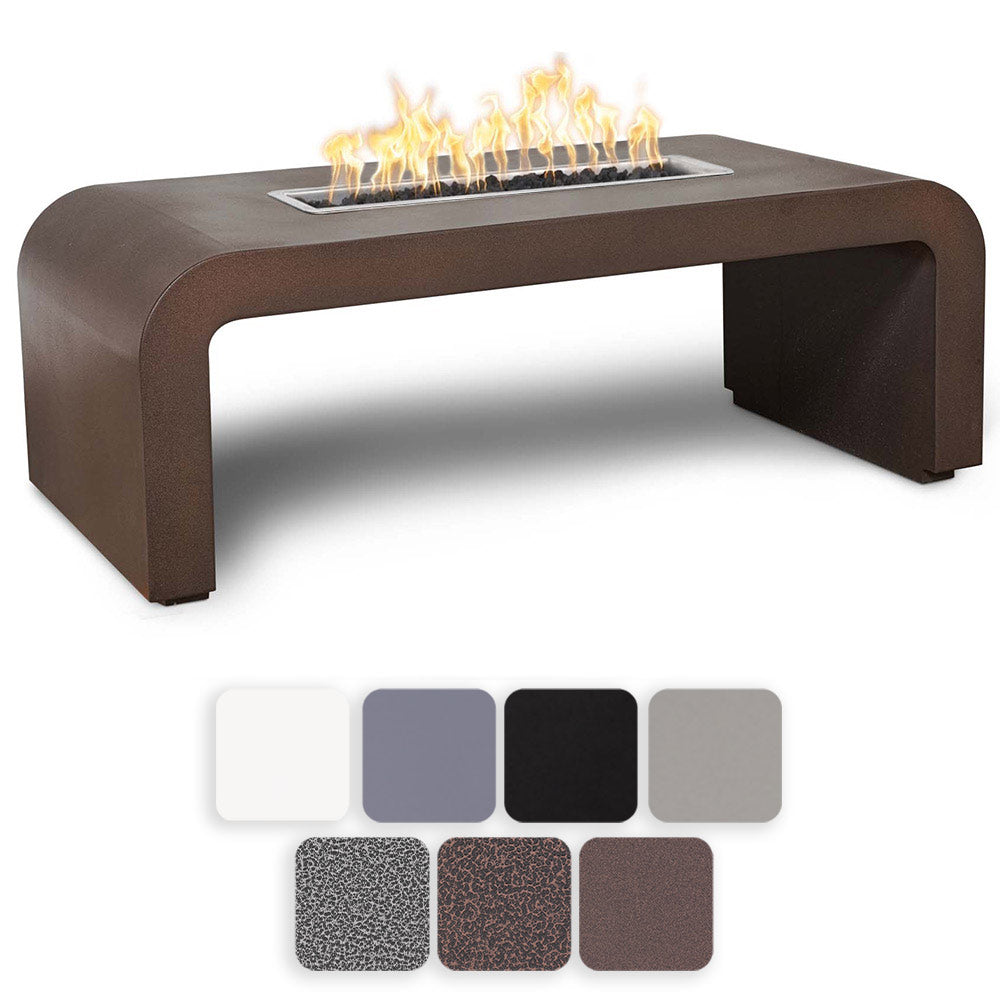 TOP Fires by The Outdoor Plus Calabasas Linear Powder Coated Steel Gas Fire Pit